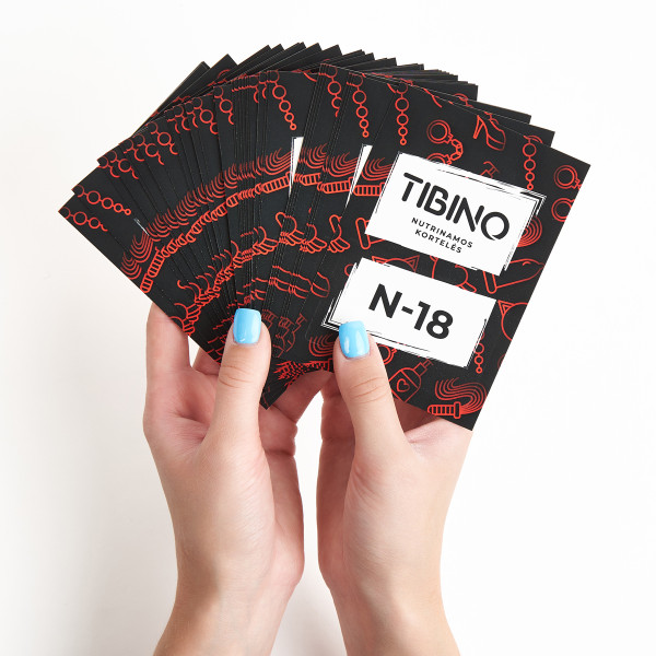 Nutrinamų kortelių rinkinys TIBINO "N-18"