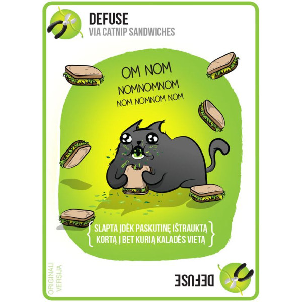 Stalo žaidimas "Exploding Kittens" (lietuvių - anglų)