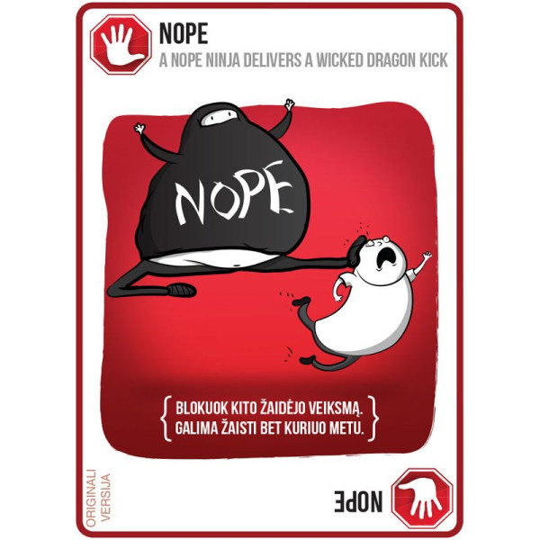 Stalo žaidimas "Exploding Kittens" (lietuvių - anglų)