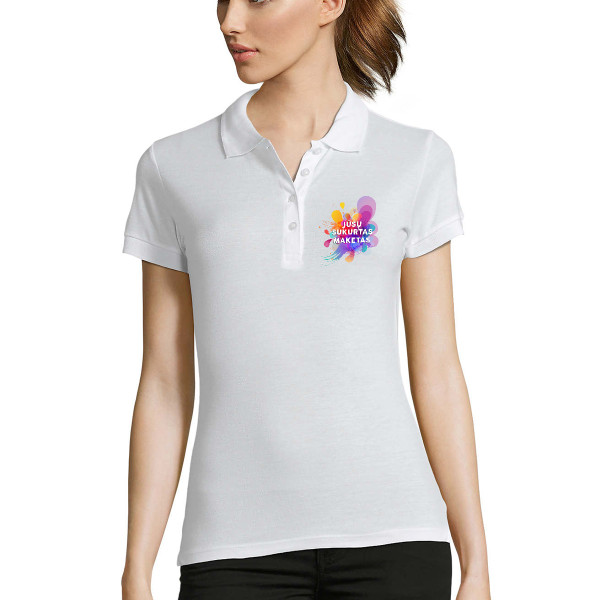 Moteriški Polo marškinėliai su Jūsų sukurtu dizainu