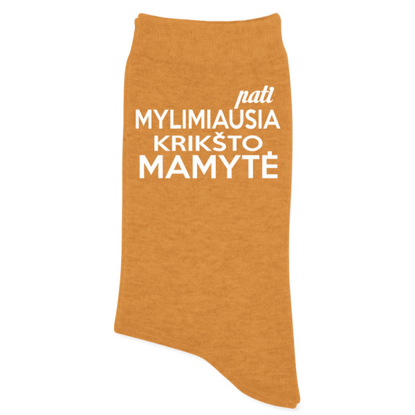 Moteriškos kojinės "Pati mylimiausia Krikšto Mamytė"