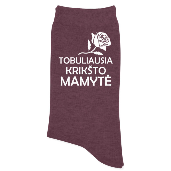 Moteriškos kojinės "Tobuliausia Krikšto mamytė"