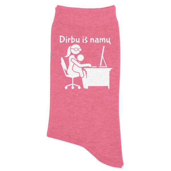 Moteriškos kojinės "Dirbu iš namų"