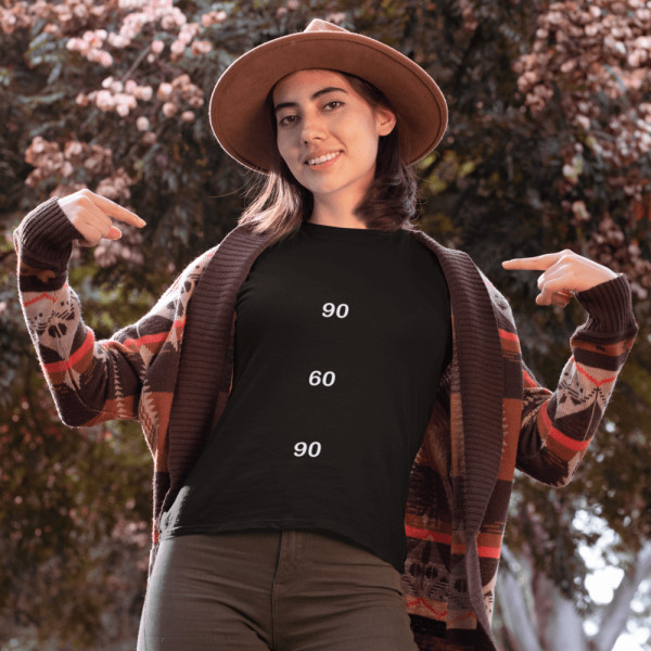 Moteriški marškinėliai "90 60 90"