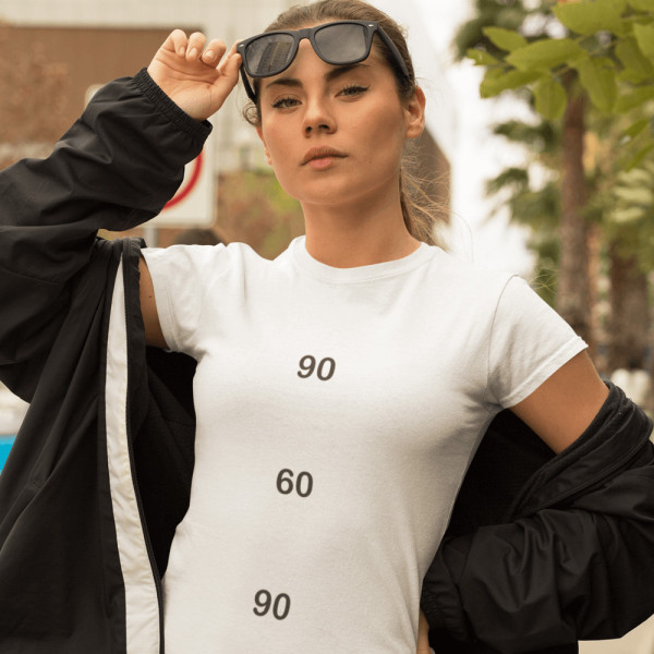 Moteriški marškinėliai "90 60 90"