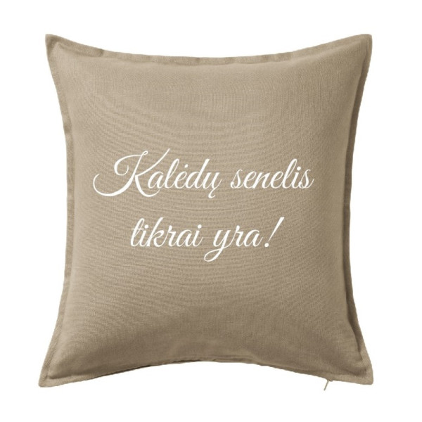 Dekoratyvinė pagalvėlė "Kalėdų senelis tikrai yra"