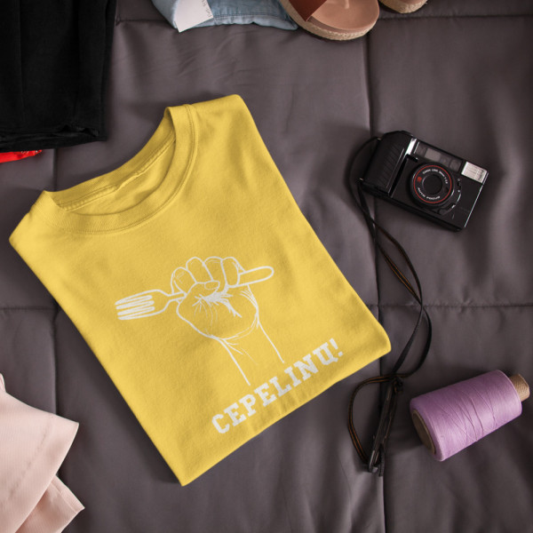 Moteriški marškinėliai "Noriu cepelinų!"