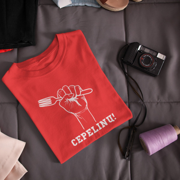 Moteriški marškinėliai "Noriu cepelinų!"