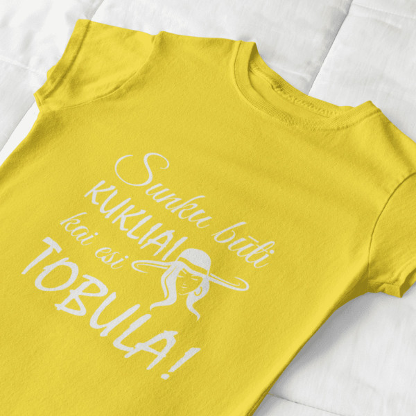 Moteriški marškinėliai "Sunku būti kukliai, kai esi tobula"