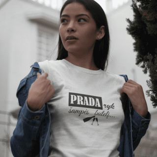 Moteriški marškinėliai "Pradaryk man šampės butelį"