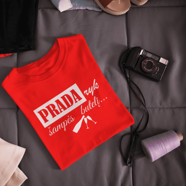 Moteriški marškinėliai "Pradaryk man šampės butelį"