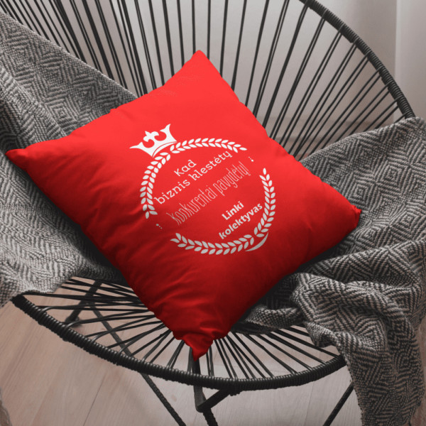 Dekoratyvinė pagalvėlė "Kad biznis klestėtų"