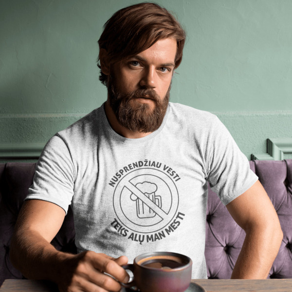 Marškinėliai "Nusprendžiau vesti, teks alų man mesti"