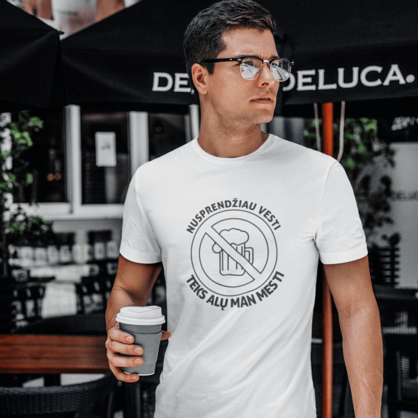 Marškinėliai "Nusprendžiau vesti, teks alų man mesti"