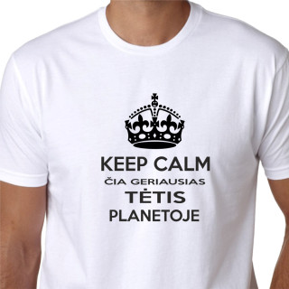 Marškinėliai "KEEP CALM čia geriausias Tėtis planetoje"