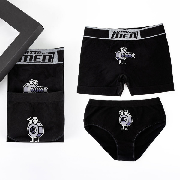 Apatinių rinkinys porai "Išdykę varžteliai"