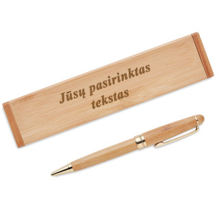 Bambukinis rašiklis dėžutėje "ETNA" (su galimybe išgraviruoti už papildomą kainą)