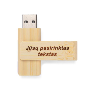 Bambukinis USB raktas "TWISTER" (16GB) (su galimybe išgraviruoti už papildomą kainą)