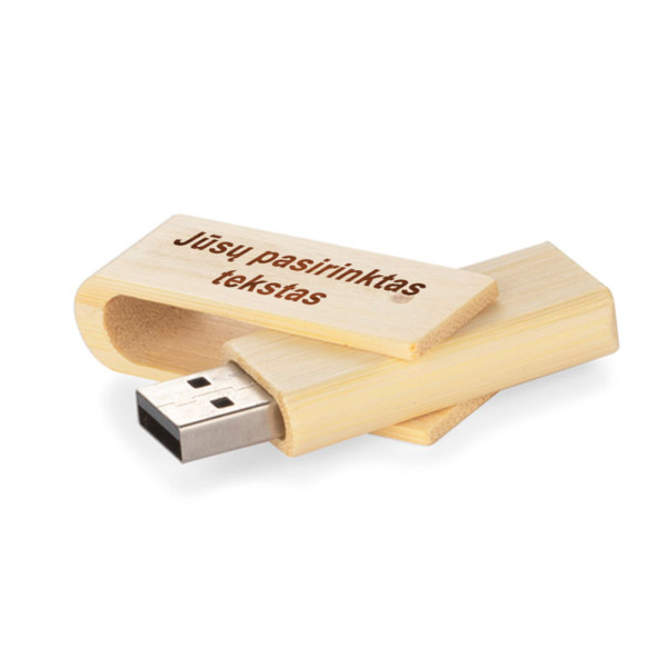Bambukinis USB raktas "TWISTER" (16GB) (su galimybe išgraviruoti už papildomą kainą)