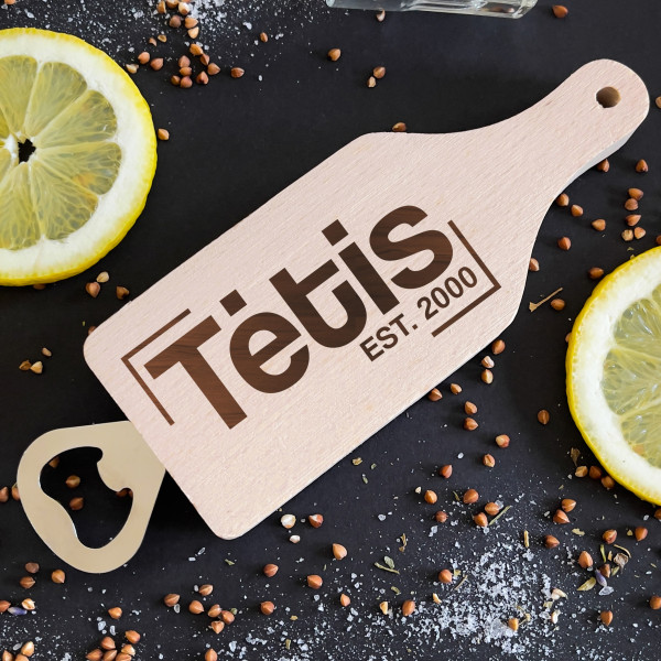 Butelio atidarytuvas - pjaustymo lentelė "Tėtis" su Jūsų pasirinktais metais