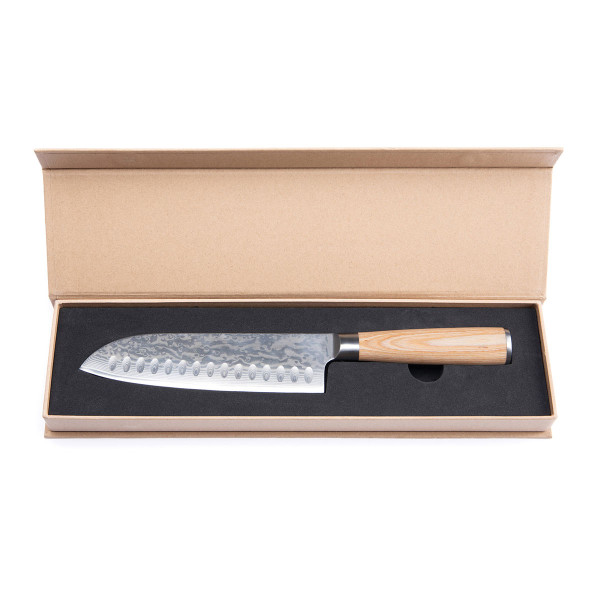 Damasko plieno Santoku peilis "VINGA Hattasan"