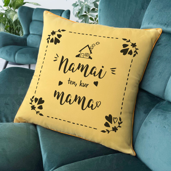 Dekoratyvinė pagalvėlė "Namai ten, kur mama"