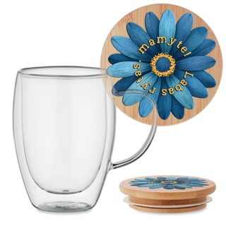 Dvigubo stiklo puodelis "Labas rytas, mamyte!"