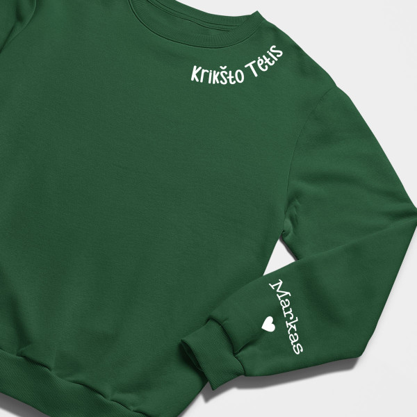 Džemperis "Krikšto Tėtis" su vaikų vardais ant rankovės (be kapišono)