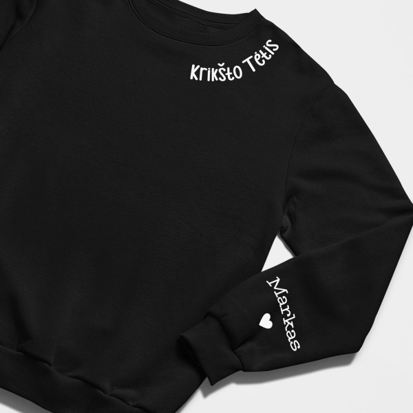 Džemperis "Krikšto Tėtis" su vaikų vardais ant rankovės (be kapišono)