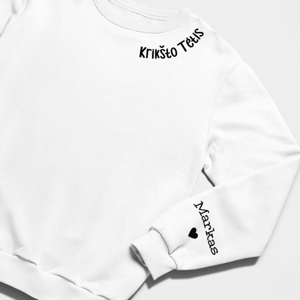 Džemperis "Krikšto Tėtis" su vaikų vardais ant rankovės (be kapišono)
