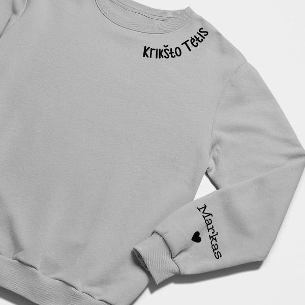 Džemperis "Krikšto Tėtis" su vaikų vardais ant rankovės (be kapišono)