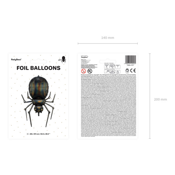 Forminis folinis balionas "Juodas voras" (60x101cm)