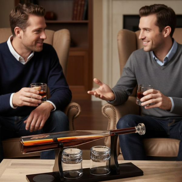 Grafino su stovu ir 4 stiklinių rinkinys "Baseball bat"