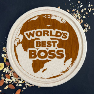 Graviruota medinė pjaustymo lentelė "WORLD'S BEST BOSS"