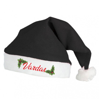 Kalėdinė kepurė su Jūsų pasirinktu vardu (juoda)