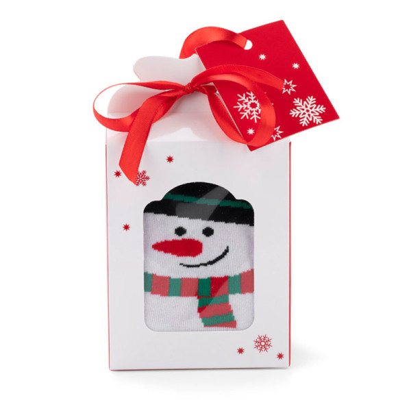 Kalėdinės kojinės "SNOWMAN" šventinėje dėžutėje (2 poros)