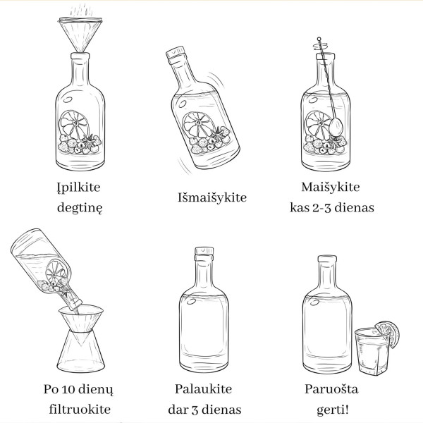 Kalėdinės trauktinės gaminimo rinkinys su taurele