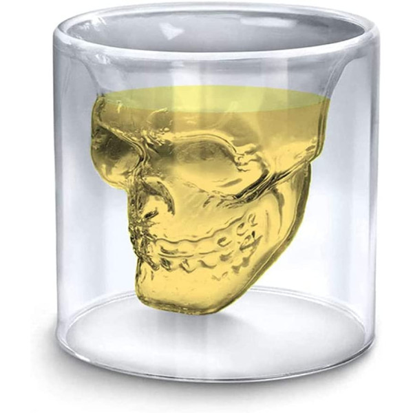 Kaukolės formos stikliukas "DOOMED", 75ml
