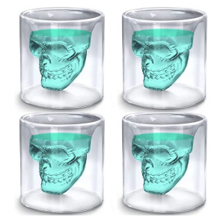 Kaukolės formos stikliukų rinkinys "DOOMED", 4 x 75ml