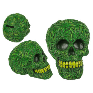 Kaukolės formos taupyklė "Cannabis"