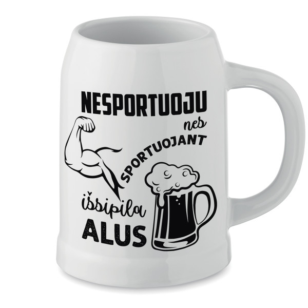 Keramikinis bokalas "Nesportuoju"