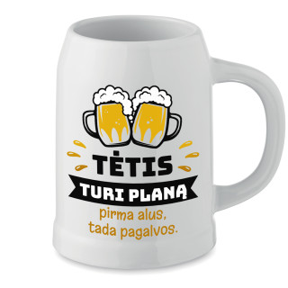 Keramikinis bokalas "Tėtis turi planą"