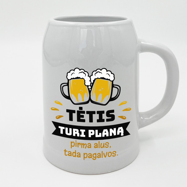 Keramikinis bokalas "Tėtis turi planą"