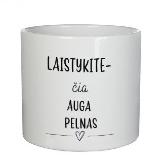 Keramikinis vazonas "Laistykite - čia auga pelnas"