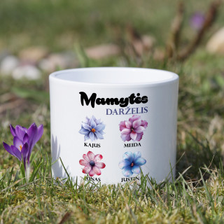 Keramikinis vazonas "Mamytės darželis" su vaikų vardais