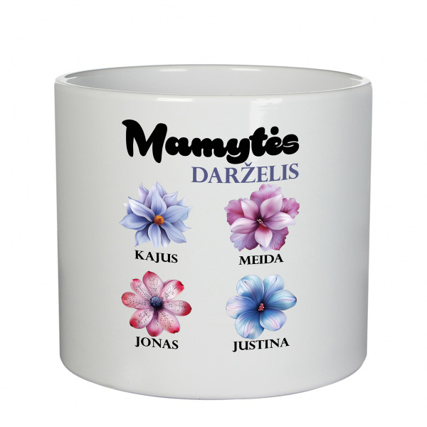 Keramikinis vazonas "Mamytės darželis" su vaikų vardais