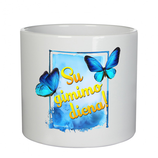 Keramikinis vazonas "Su gimimo diena!"