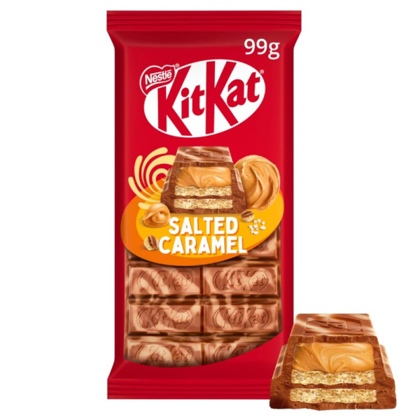 "KIT KAT" Pieninis šokoladas su sūrios karamelės įdaru, 99g
