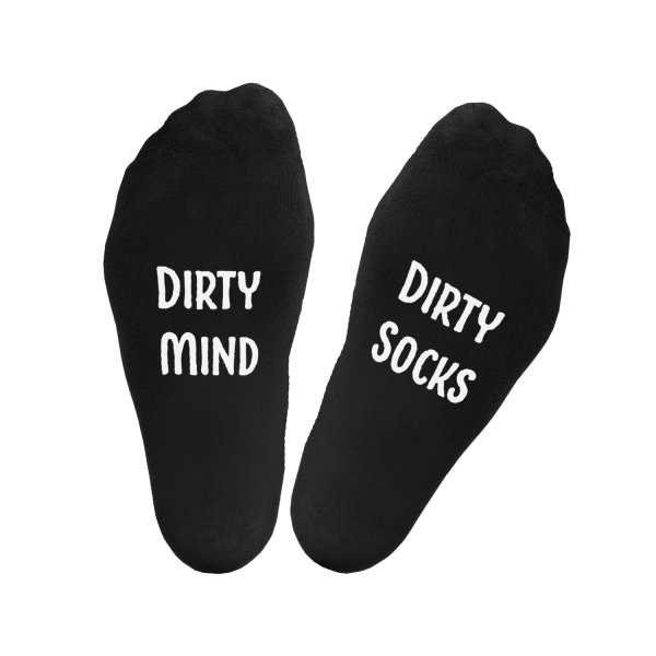 Kojinės su spauda ant padų "Dirty mind - Dirty socks"