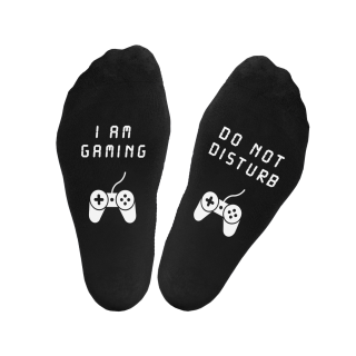 Kojinės su spauda ant padų "I am gaming, do not disturb"